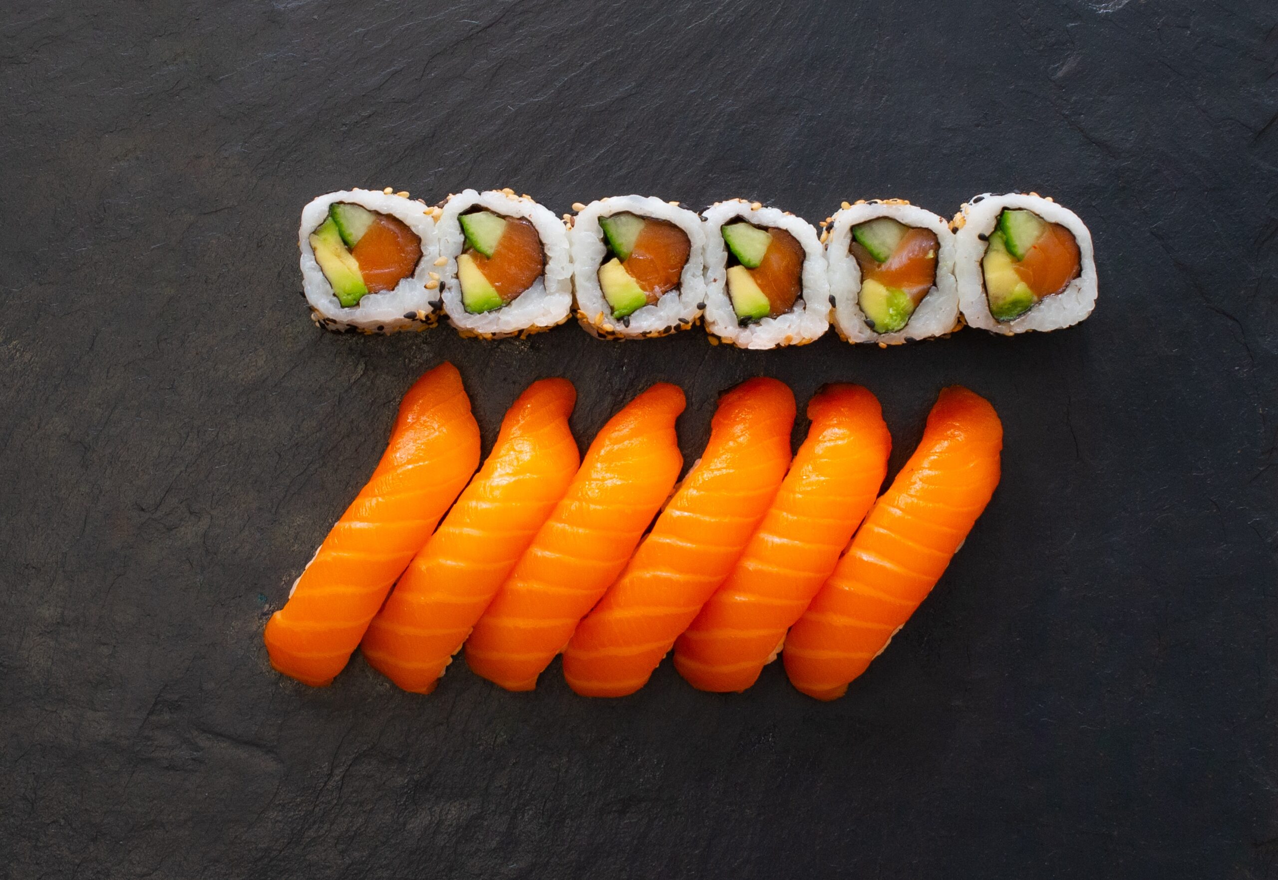 Salmon Sushi & California Rolls